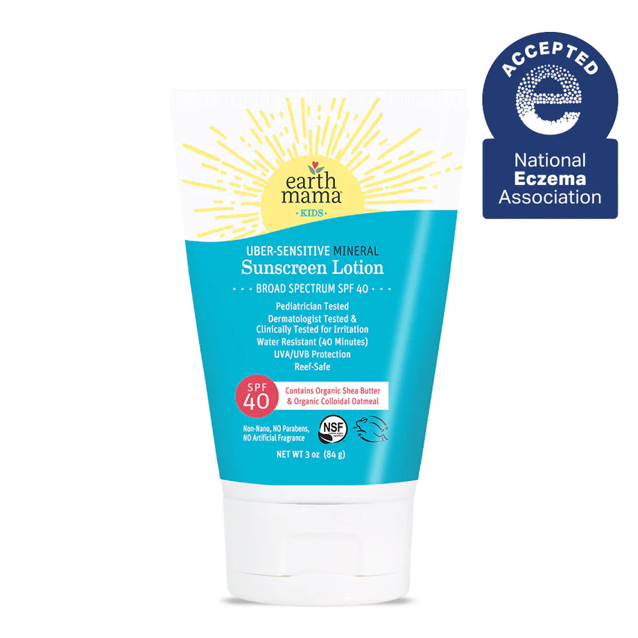 Earth Mama Kids Uber-Sensitive Mineral Sunscreen SPF 40, 3oz 